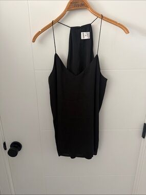 Express Black Satin V-Neck Slip top size medium